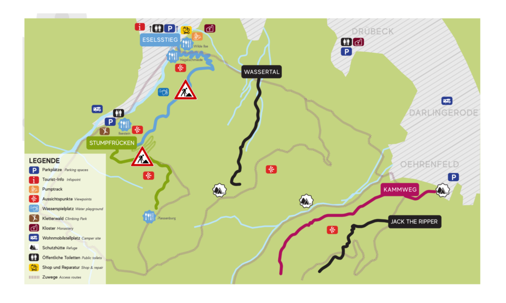 Streckenplan Trailpark Harz